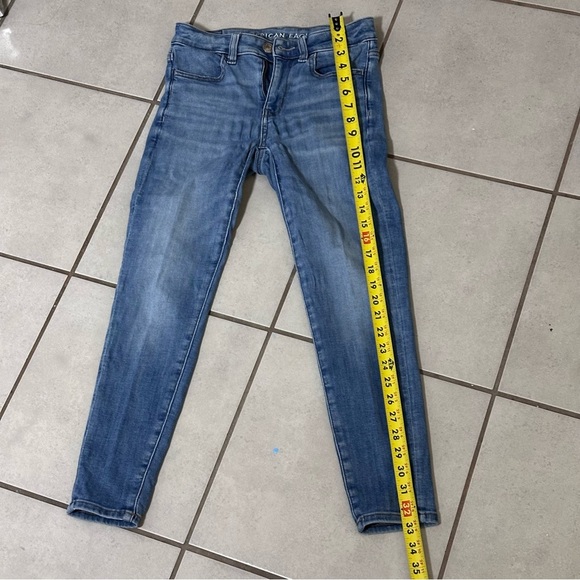 American Eagle Women Blue Jegging Crop Jeans Next Level Stretch size 0 Short.‎ - Picture 8 of 9